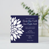 Blanco marineplein Square Wedding Invitding White Kaart (Staand voorkant)