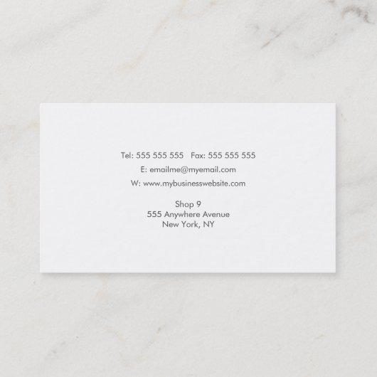 Blanco marineslepes vrouwen visitekaartje (Achterkant)