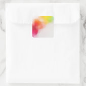 Blanco, matige kleurrijke Sjabloon Roze rood geel Vierkante Sticker (Tas)