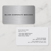 Blanco metallisch bedrijf visitekaartje (Voorkant / Achterkant)
