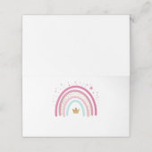 Blanco moderne roze regenboogplaatsinstellingskaar plaatskaartje (Buitenkant ongevouwen)