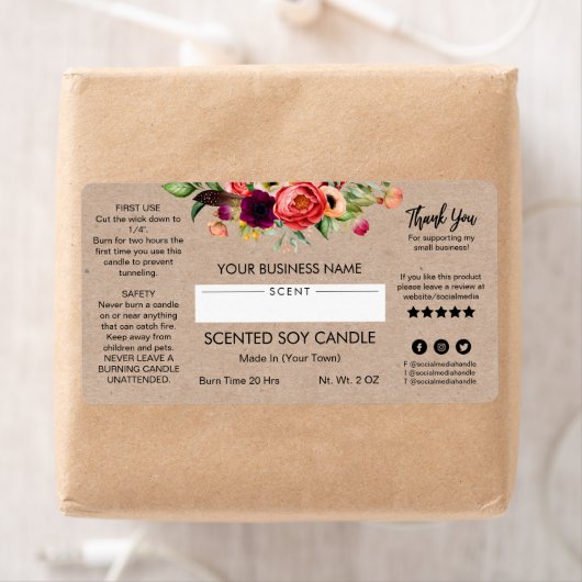 Blanco moderne Soy Candle Labels (Insitu)