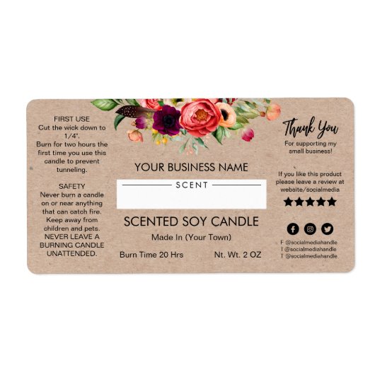 Blanco moderne Soy Candle Labels (Voorkant)