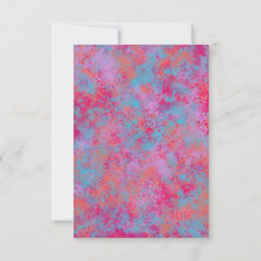 Blanco Neon Paint Splatter Invitation Kaart (Achterkant)