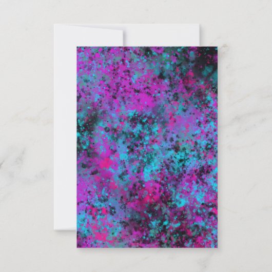 Blanco Neon Paint Splatter Invitation Kaart (Achterkant)