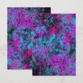 Blanco Neon Paint Splatter Invitation Kaart (Voorkant / Achterkant)
