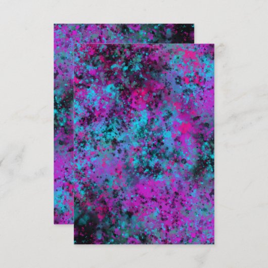Blanco Neon Paint Splatter Invitation Kaart (Voorkant / Achterkant)