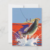 Blanco nodiging rode kuit Vist vis aan Kaart (Voorkant)