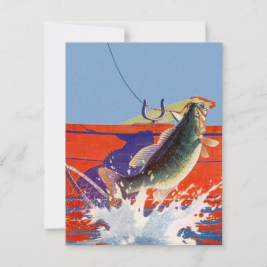 Blanco nodiging rode kuit Vist vis aan Kaart (Voorkant)