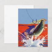 Blanco nodiging rode kuit Vist vis aan Kaart (Voorkant / Achterkant)