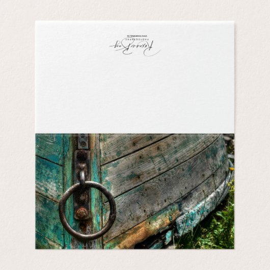 Blanco Note Kaart - Groene Boot (Buitenkant ongevouwen)