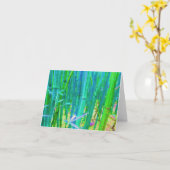 Blanco Notecard Bamboo Forest Design Kaart (Gele Bloem)