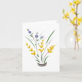Blanco notiecard kaart (Gele Bloem)