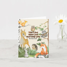 Blanco notiecard met Waterverf Woodland Animals Kaart