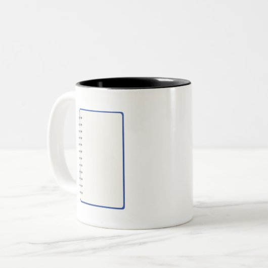 Blanco notitieboek tweekleurige koffiemok (Voorkant links)