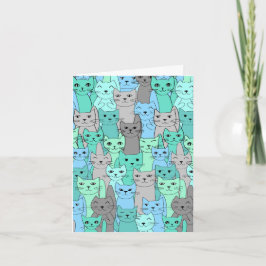 Blanco notitiekaart: Veel kleurige katten Kaart