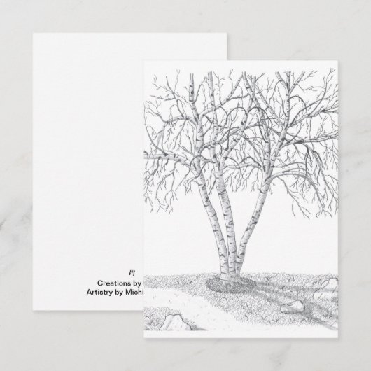 Blanco notitiekaart voor vogelbomen -#2 notitiekaartje (Voorkant / Achterkant)