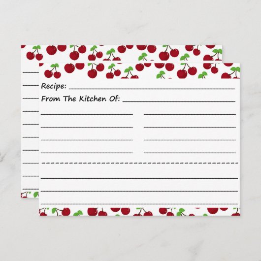 Blanco nuttige Kaarten: kersen Briefkaart (Voorkant / Achterkant)