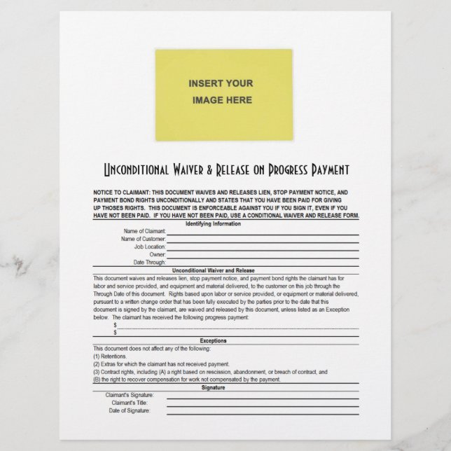 Blanco, onvoorwaardelijk geld vrijgeven Pro betale (Voorkant)