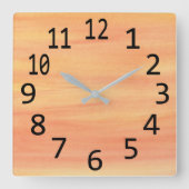 Blanco Oranje zonnewanden wandklok (Voorkant)