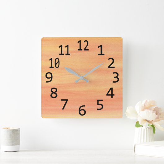 Blanco Oranje zonnewanden wandklok (Huis)