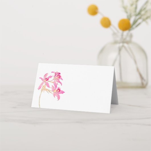 Blanco orchidee-bruiloft plaatskaartje (Voorkant)