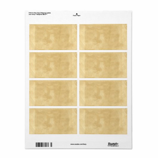 Blanco  oud papier etiket (Full Sheet)