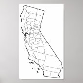 Blanco overzicht Californische provincies (Voorkant)