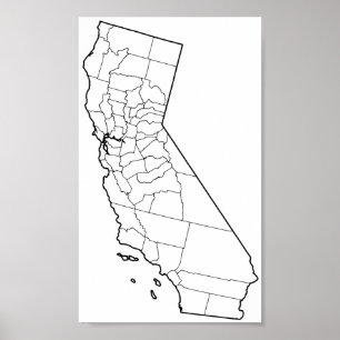 Blanco overzicht Californische provincies