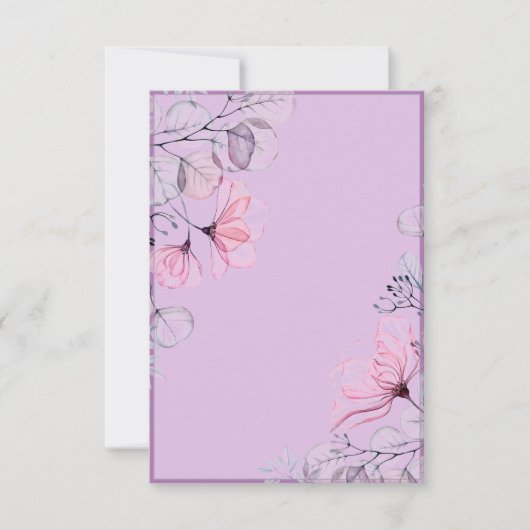 Blanco Paarse bruiloft Kaart (Voorkant)