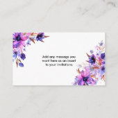 Blanco Paarse roze lavendel Informatiekaartje (Achterkant)