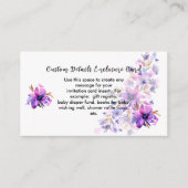 Blanco Paarse roze lavendel Informatiekaartje (Voorkant)