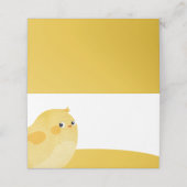 Blanco paasbuffetkaart met gele kip plaatskaartje (Buitenkant ongevouwen)