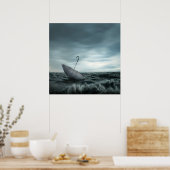 Blanco pagina's tijdens de vlucht poster (Keuken)