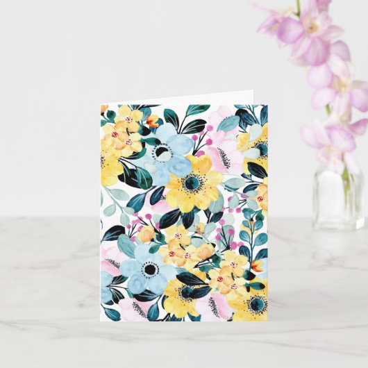 Blanco pastel zomerbloemen Notecard – Zachte Bloem Kaart (Orchidee)