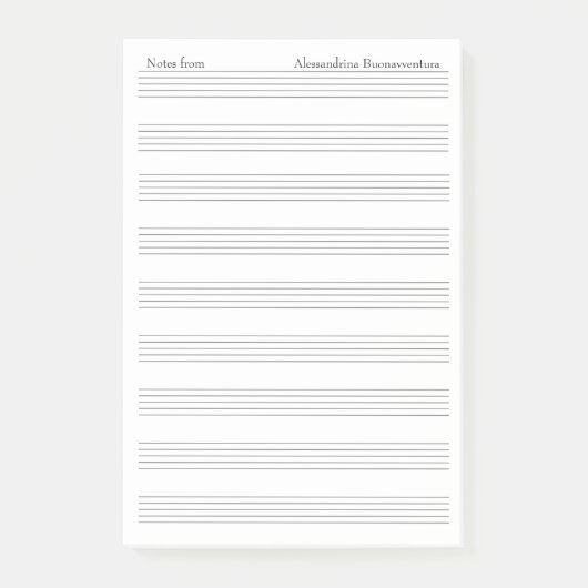 Blanco personele muziek Opmerking Papier Aangepast Post-it® Notes (Voorkant)