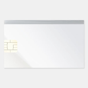 Blanco plastic kaarten met chip rechthoekige sticker