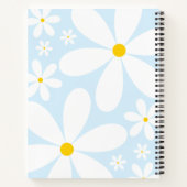 Blanco recept boek | Elegant Daisy Flowers (blauw) (Achterkant)