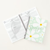 Blanco recept boek | Elegant Daisy Flowers (Mint) (Binnen)