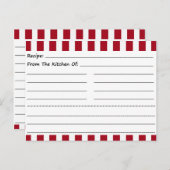 Blanco recept Kaarten: rode en witte strepen Briefkaart (Voorkant / Achterkant)