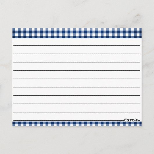 Blanco recipe Kaarten: Gingham Dreams Briefkaart (Achterkant)