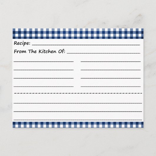 Blanco recipe Kaarten: Gingham Dreams Briefkaart (Voorkant)