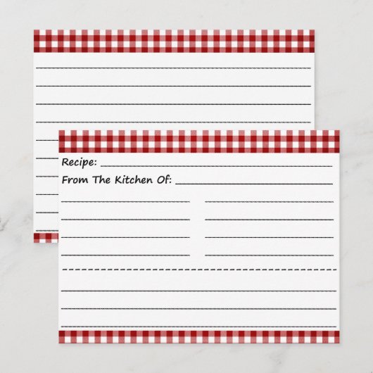 Blanco recipe Kaarten: Gingham Dreams Briefkaart (Voorkant / Achterkant)