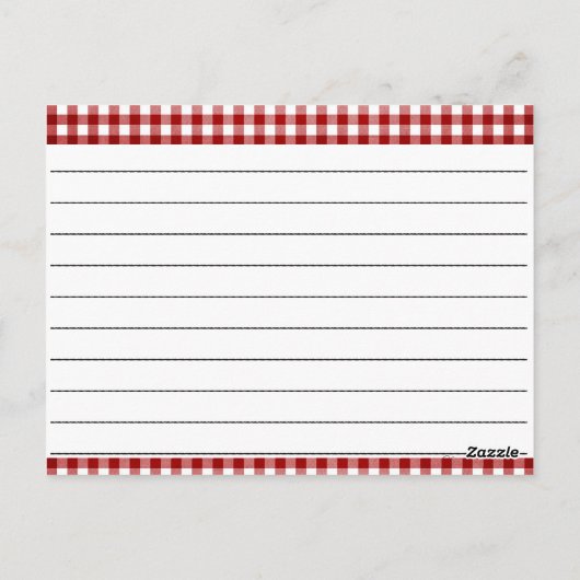 Blanco recipe Kaarten: Gingham Dreams Briefkaart (Achterkant)