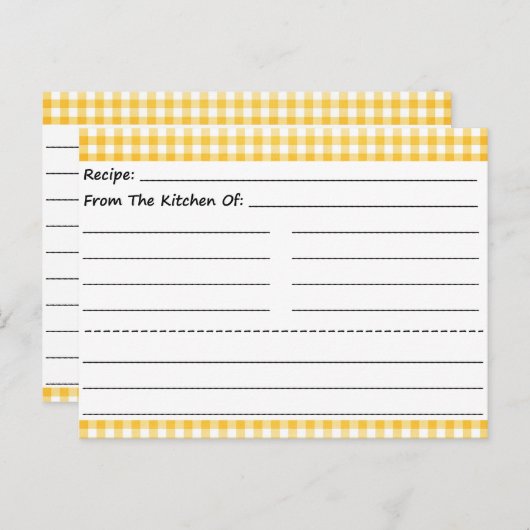 Blanco recipe Kaarten: Gingham Dreams Briefkaart (Voorkant / Achterkant)