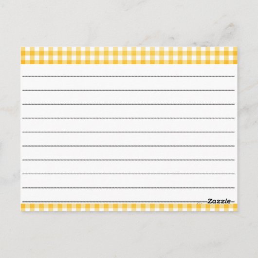 Blanco recipe Kaarten: Gingham Dreams Briefkaart (Achterkant)