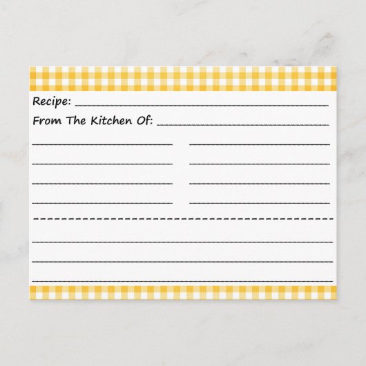 Blanco recipe Kaarten: Gingham Dreams Briefkaart (Voorkant)