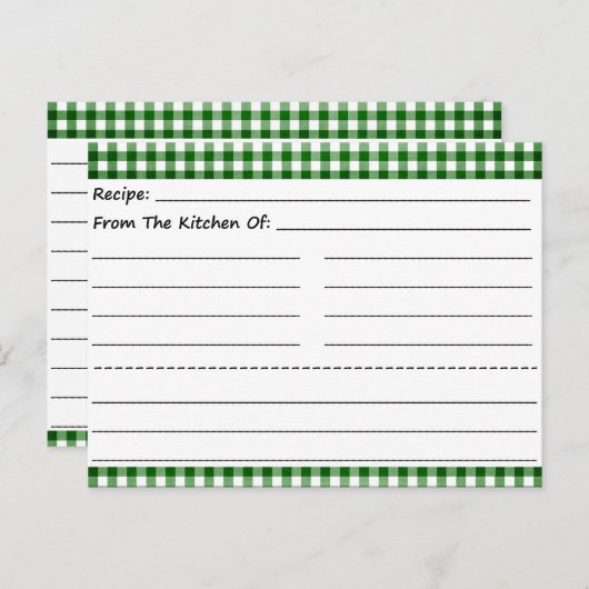 Blanco recipe Kaarten: Gingham Dreams Briefkaart (Voorkant / Achterkant)