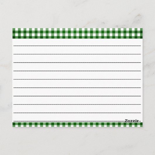 Blanco recipe Kaarten: Gingham Dreams Briefkaart (Achterkant)