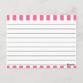 Blanco recipe Kaarten: roze en witte strepen Briefkaart (Achterkant)